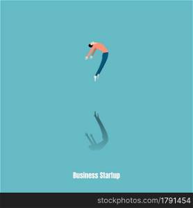 Leadership concept. Freedom man symbol of success. Personal and Career Growth. Startup Business Concept. Beginning of Business Ideas. Vector Illustration flat