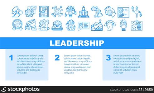 Leadership Leader Business Skill Landing Web Page Header Banner Template Vector. Motivation Employee And Manager Career, Network Communication Planning Strategy, Businessman Leadership Illustration. Leadership Leader Business Skill Landing Header Vector
