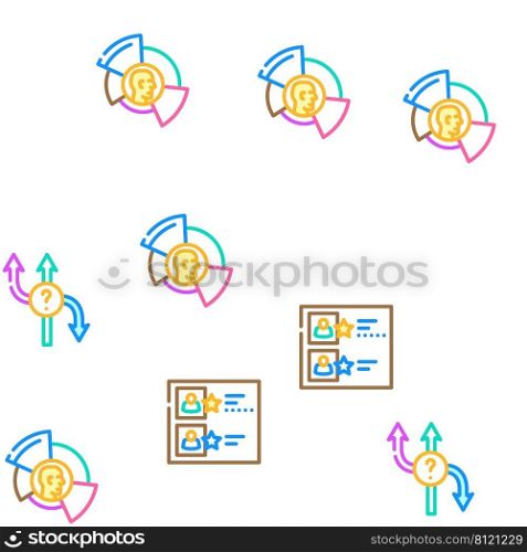 Leadership Leader Business Skill Vector Seamless Pattern Color Line Illustration. Leadership Leader Business Skill Icons Set Vector