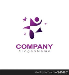 Leadership People Logo vector art design of star people concept success modern logo