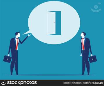 Leadership talking with a new opportunity presents itself. Concept business vector illustration.