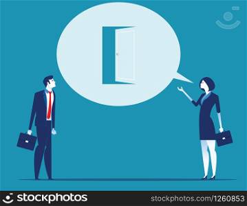Leadership talking with a new opportunity presents itself. Concept business vector illustration.