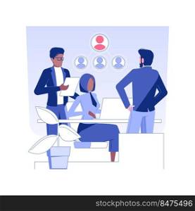 Leadership training isolated concept vector illustration. Group of multiethnic workers at leadership course, corporate business, office lifestyle, employees training program vector concept.. Leadership training isolated concept vector illustration.