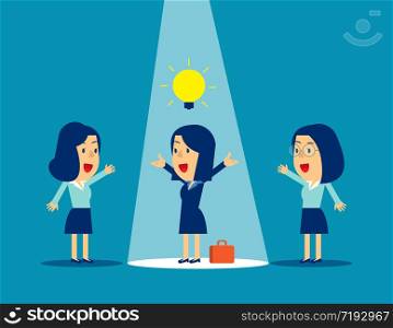 Leadership with best ideas. Concept business vector illustration, Flat business cartoon, Office people, Character design.