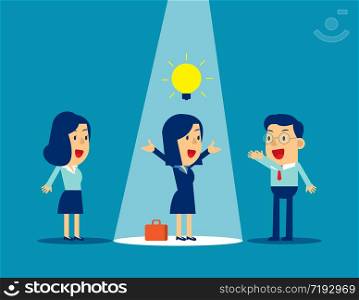 Leadership with best ideas. Concept business vector illustration, Flat business cartoon, Office people, Character design.