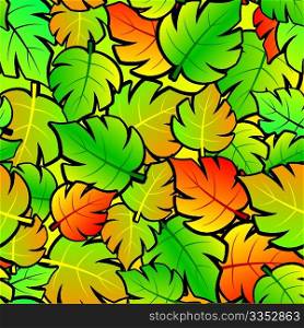 Leaf abstract background. Seamless. Vector illustration.