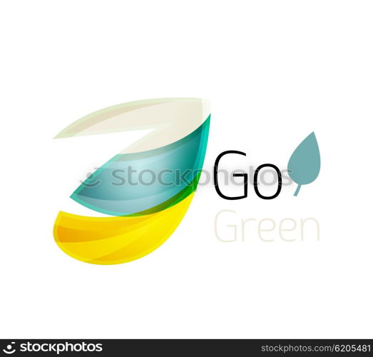 Leaf abstract icon made of waves. Leaf abstract icon made of waves. Vector illustration