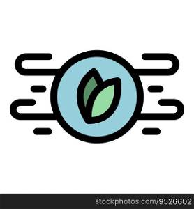 Leaf air filter icon outline vector. Clean dust. Mask wind color flat. Leaf air filter icon vector flat