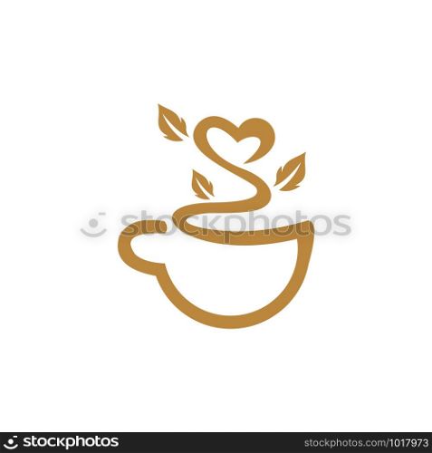 leaf and cup logo template