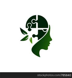 leaf and face logo template