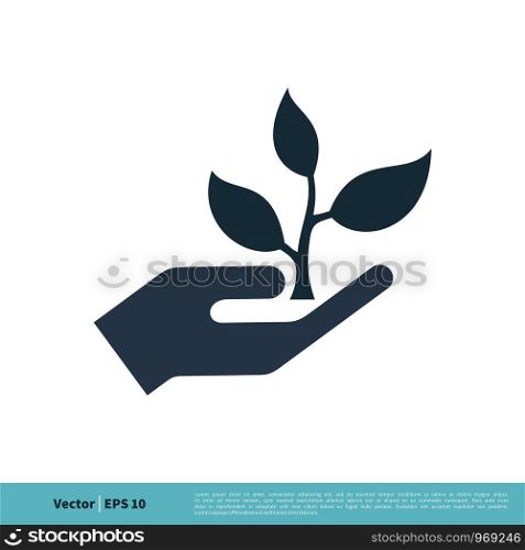 Leaf and Hand, Growth Plant Icon Vector Logo Template Illustration Design. Vector EPS 10.
