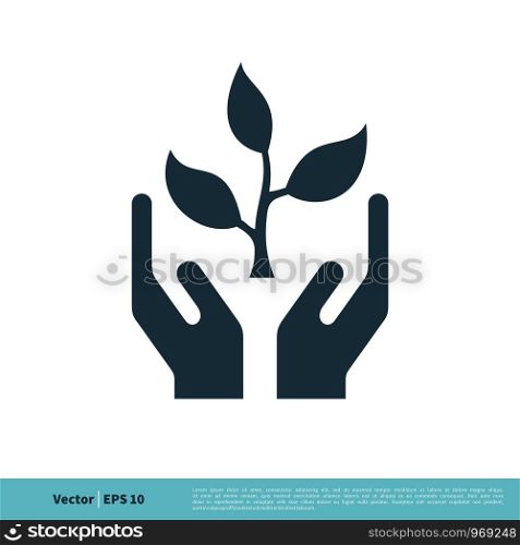 Leaf and Hand, Growth Plant Icon Vector Logo Template Illustration Design. Vector EPS 10.