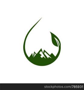 leaf and mountain logo template