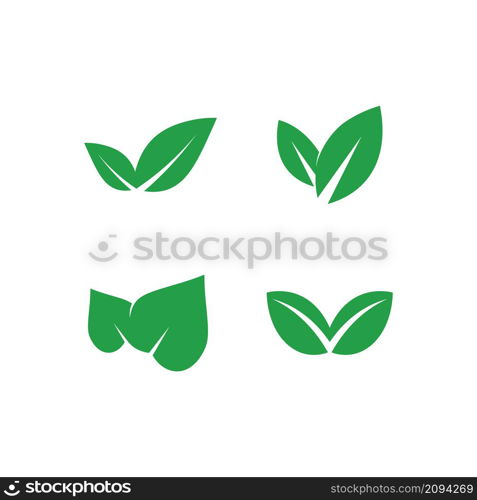 LEAF AND NATURE TREE LOGO FOR BUSINESS VECTOR GREEN PLANT ECOLOGY DESIGN ICON