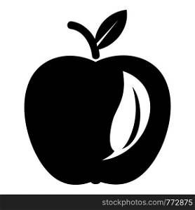 Leaf apple icon. Simple illustration of leaf apple vector icon for web. Leaf apple icon, simple black style