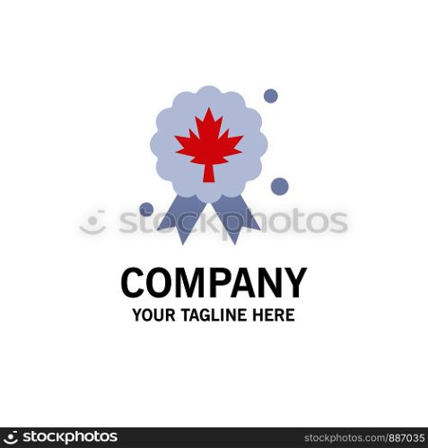 Leaf, Award, Badge, Quality Business Logo Template. Flat Color