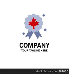 Leaf, Award, Badge, Quality Business Logo Template. Flat Color