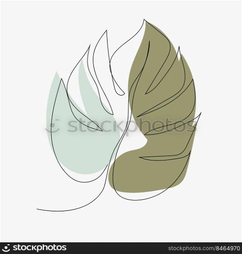 Leaf Background Logo Design, Vector Art Icons, In pastel colors