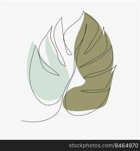 Leaf Background Logo Design, Vector Art Icons, In pastel colors