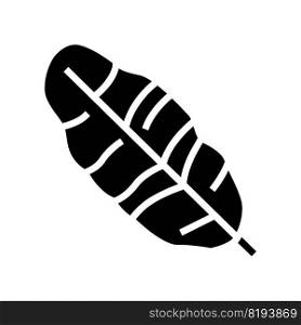 leaf banana glyph icon vector. leaf banana sign. isolated symbol illustration. leaf banana glyph icon vector illustration