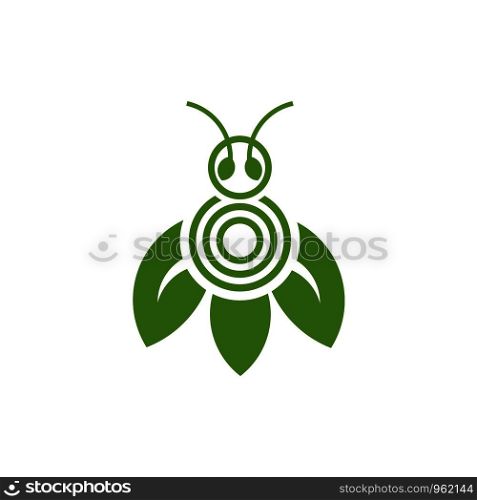 leaf bee logo template