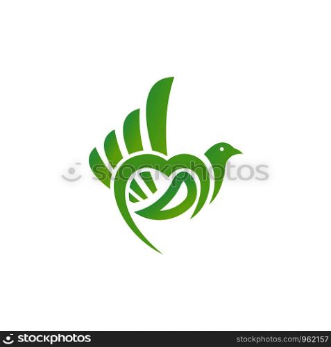 leaf bird logo template