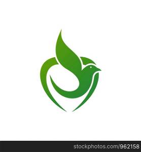 leaf bird logo template