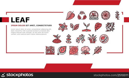 Leaf Branch Natural Foliage Tree Landing Web Page Header Banner Template Vector. Organic Freshness Leaf And Flower, Vegetarian Food Herbal Nature Environment. Oak Autumn Forest Illustration. Leaf Branch Natural Foliage Tree Landing Header Vector