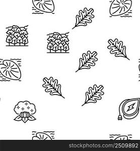 Leaf Branch Natural Foliage Tree Vector Seamless Pattern Thin Line Illustration. Leaf Branch Natural Foliage Tree Vector Seamless Pattern