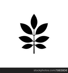 Leaf Branch, Nature Leaves Plant. Flat Vector Icon illustration. Simple black symbol on white background. Leaf Branch, Nature Leaves Plant sign design template for web and mobile UI element. Leaf Branch, Nature Leaves Plant Flat Vector Icon