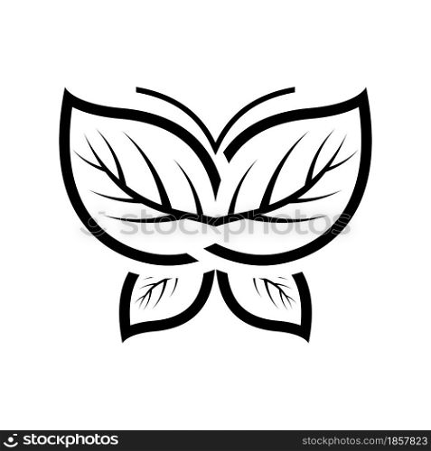 Leaf butterfly logo template vector icon design