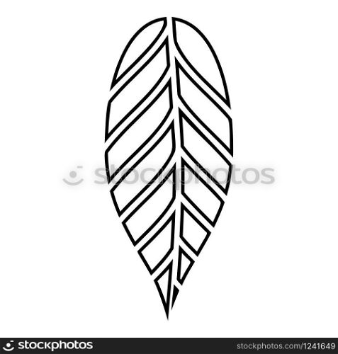 Leaf cacao bob icon outline black color vector illustration flat style simple image. Leaf cacao bob icon outline black color vector illustration flat style image