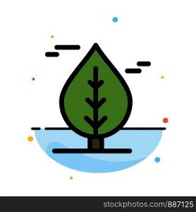 Leaf, Canada, Plant Abstract Flat Color Icon Template