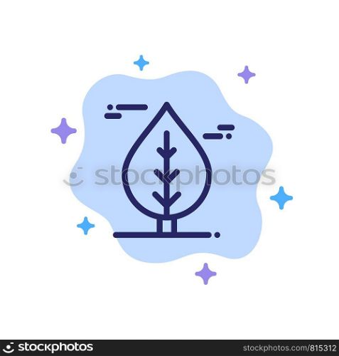 Leaf, Canada, Plant Blue Icon on Abstract Cloud Background