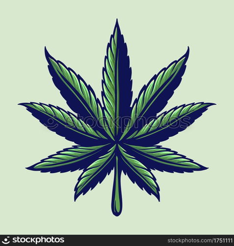 Leaf Cannabis Colorfull Logo Illustrations