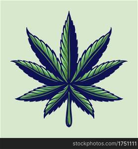 Leaf Cannabis Colorfull Logo Illustrations