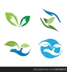 Leaf Care logo design vector. Icon Symbol. Template Illustration