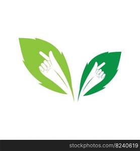 Leaf Care logo design vector. Icon Symbol. Template Illustration