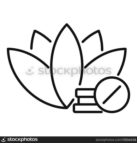 Leaf care pills icon. Outline leaf care pills vector icon for web design isolated on white background. Leaf care pills icon, outline style