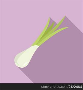Leaf chive icon flat vector. Fresh onion. Leek herb. Leaf chive icon flat vector. Fresh onion