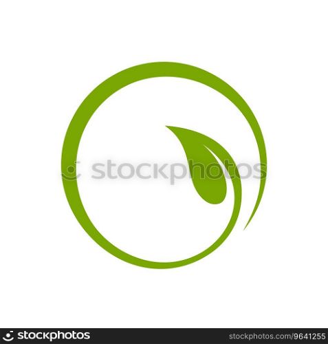 Leaf circle logo template Royalty Free Vector Image