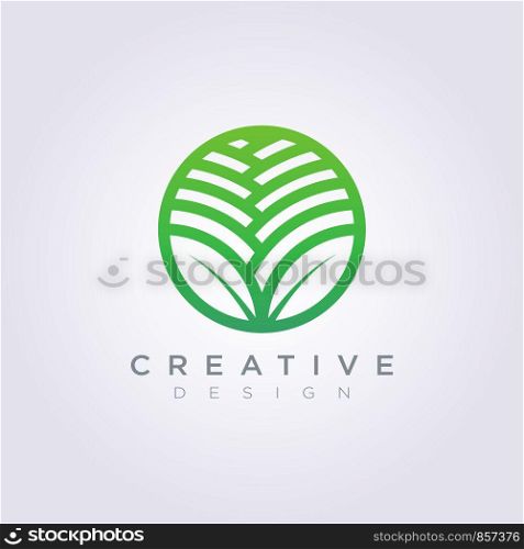 Leaf Circle Template Design Company Logo Vector Symbol Icon.