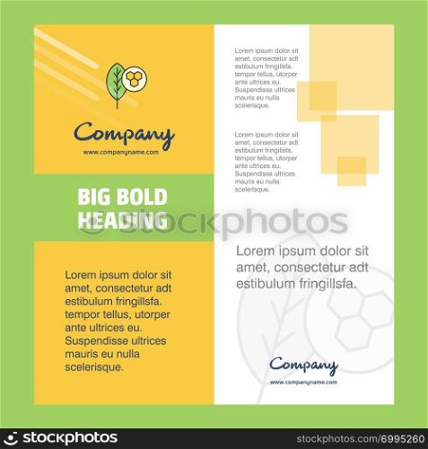 Leaf Company Brochure Title Page Design. Company profile, annual report, presentations, leaflet Vector Background