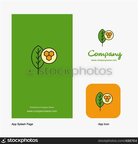 Leaf Company Logo App Icon and Splash Page Design. Creative Business App Design Elements