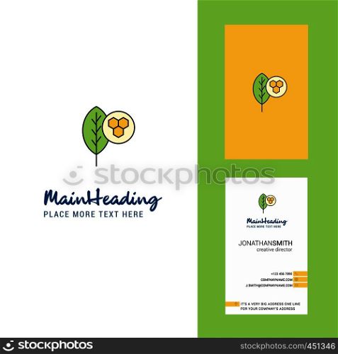 Leaf Creative Logo and business card. vertical Design Vector