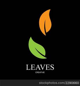leaf creative logo illustration design  on black background