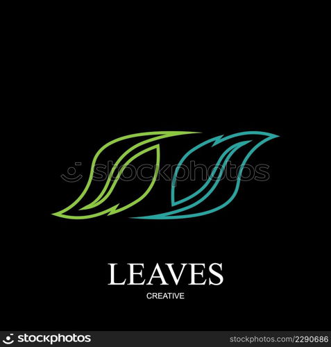 leaf creative logo illustration design on black background