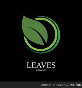 leaf creative logo illustration design on black background