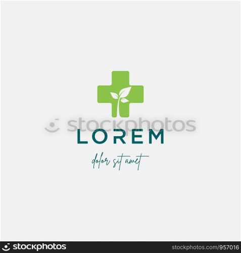 leaf cross logo design vector nature medicine. leaf cross logo design vector nature medicine icon