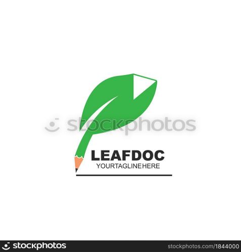 leaf document writer app icon vector concept design web